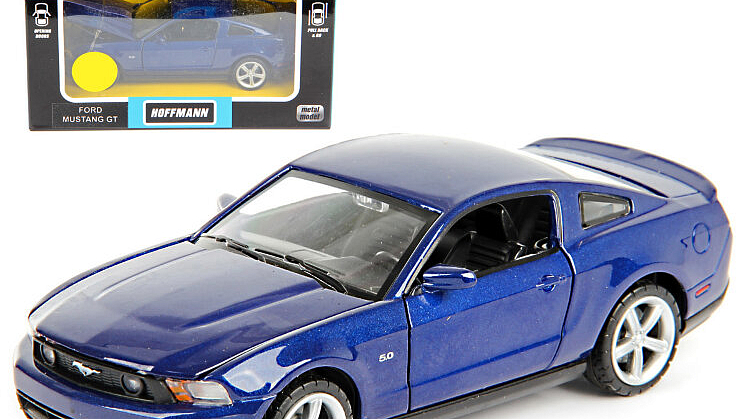Blue mustang toy shop car